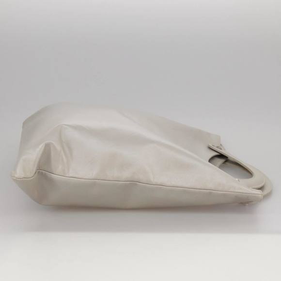 CHANEL Matelasse Hand Bag Leather Silver Light Gray Pearl CC Auth bs20615 - Picture 5 of 16